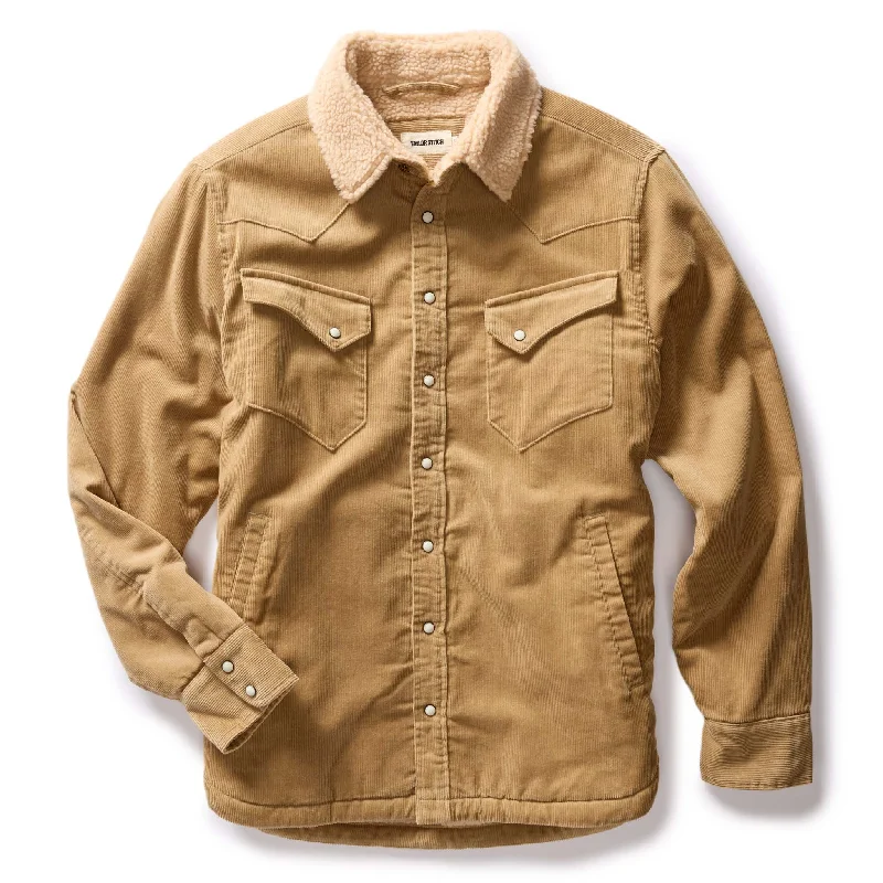 Men's Coats for AutumnThe Western Shirt Jacket in Dark Khaki Corduroy