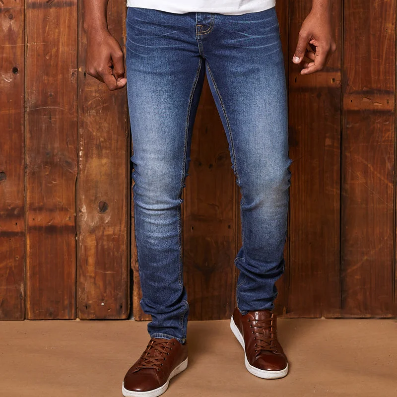 High-Waisted Men's JeansOkavango Super Slim Denim Indigo Light Wash