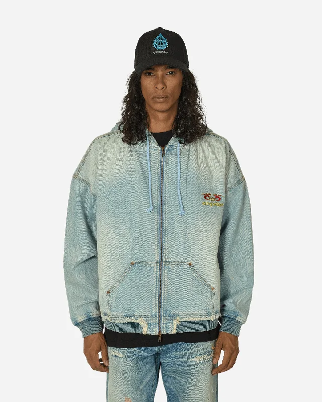 Stylish Men's Biker JacketsMoses Bomber Hoodie Vintage Blue