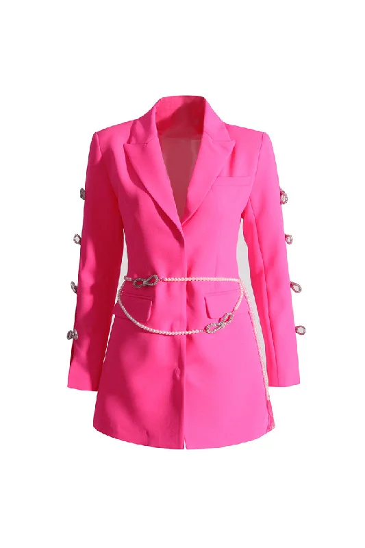 women's off-the-shoulder dressesSweet Faux Pearl Belted Cinched Waist Cutout Crystal Bow Party Blazer women's off-the-shoulder dressesSweet Faux Pearl Belted Cinched Waist Cutout Crystal Bow Party Blazer