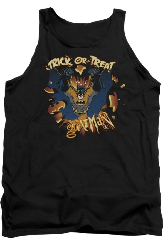 Men's Shirts with Patchwork PatternsBatman Pumpkin Burst Adult Tank Top
