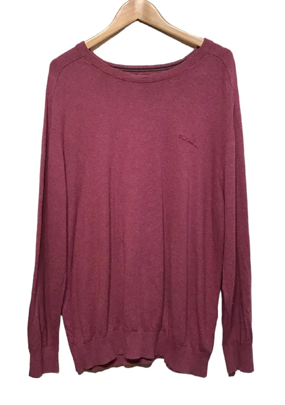 Men's Sweaters for Dressy EventsBen Sherman Burgundy Knit Sweater (Size XL)