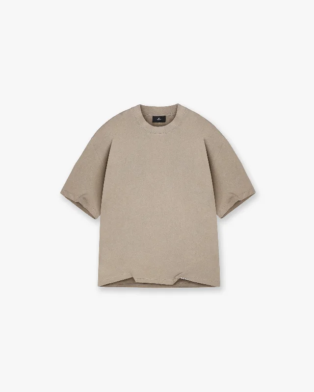 Men's Unique and Designer TopsInitial Boxy T-Shirt - Dune