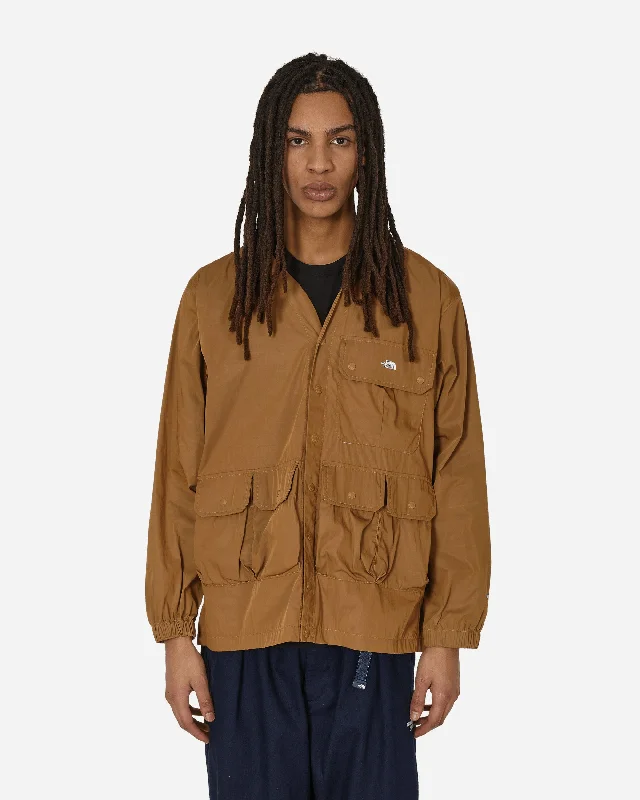 Men's Coats for Mild WeatherMulti-Pocket Hooded Cardigan Utility Brown