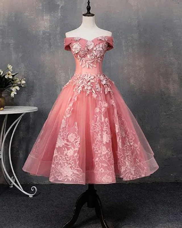 Glitter DressOff the Shoulder Lace Pink Short Prom Ball Gown Wedding Party Dress Dresses SP1171 Glitter DressOff the Shoulder Lace Pink Short Prom Ball Gown Wedding Party Dress Dresses SP1171