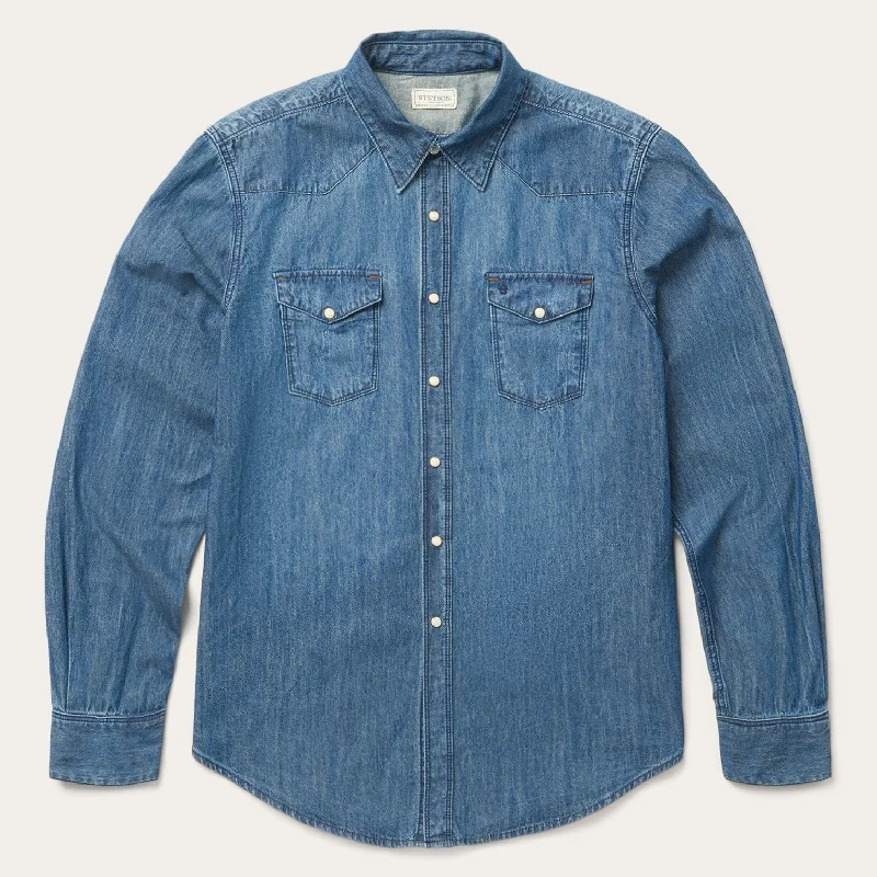 Men's Jeans for a Dressy OccasionMedium Blue Denim Shirt