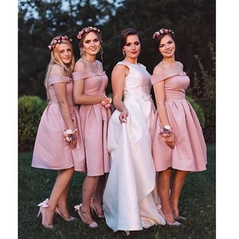 women's plus-size dressesLP03372 Dust Pink Junior Short Bridesmaid Dress Knee length Girls Wedding Party formal Gown 2018 women's plus-size dressesLP03372 Dust Pink Junior Short Bridesmaid Dress Knee length Girls Wedding Party formal Gown 2018