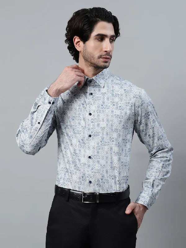 Men's Pants with Stain-Resistant TreatmentMen's Grey Printed Full Sleeve Partywear Shirt Men's Pants with Stain-Resistant TreatmentMen's Grey Printed Full Sleeve Partywear Shirt