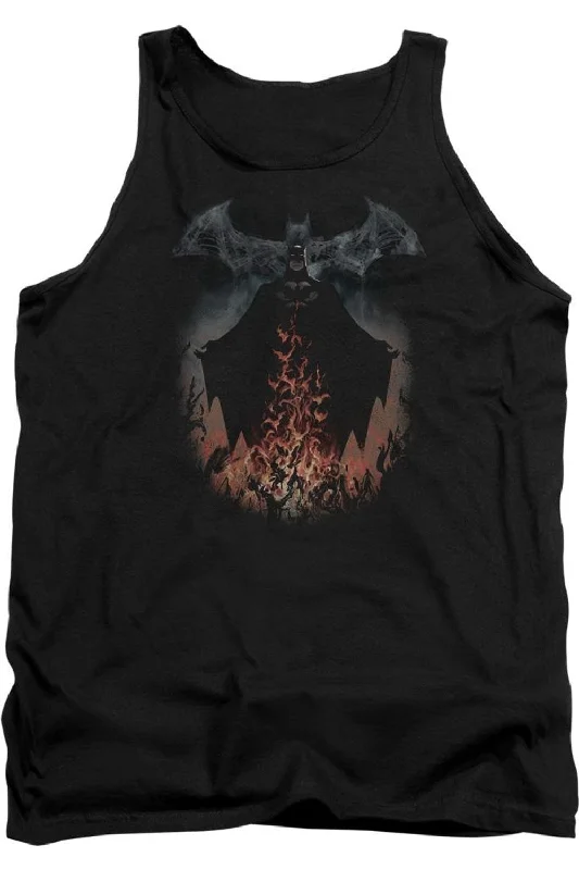 Men's Shirts for Outdoor ActivitiesBatman Smoke & Fire Adult Tank Top