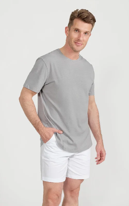 Men's Shirts with Embellished HemlinesMen's Pima Split-Hem Tee in Sleet