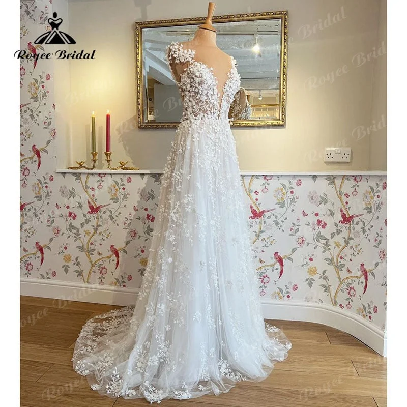 Spaghetti Strap DressBoho A-Line Wedding Dress Custom For Women 2025 Sexy Off the Shoulder Backless Lace Appliques Bride Gown Sweep vestidos de novia Spaghetti Strap DressBoho A-Line Wedding Dress Custom For Women 2025 Sexy Off the Shoulder Backless Lace Appliques Bride Gown Sweep vestidos de novia