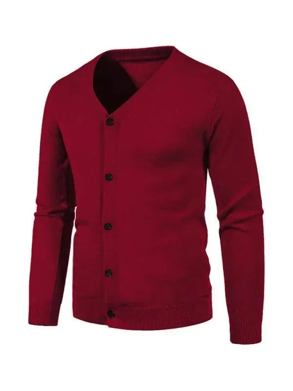 Men's Sweaters with Tapered ShapesCasual Solid Men Cardigan Sweater