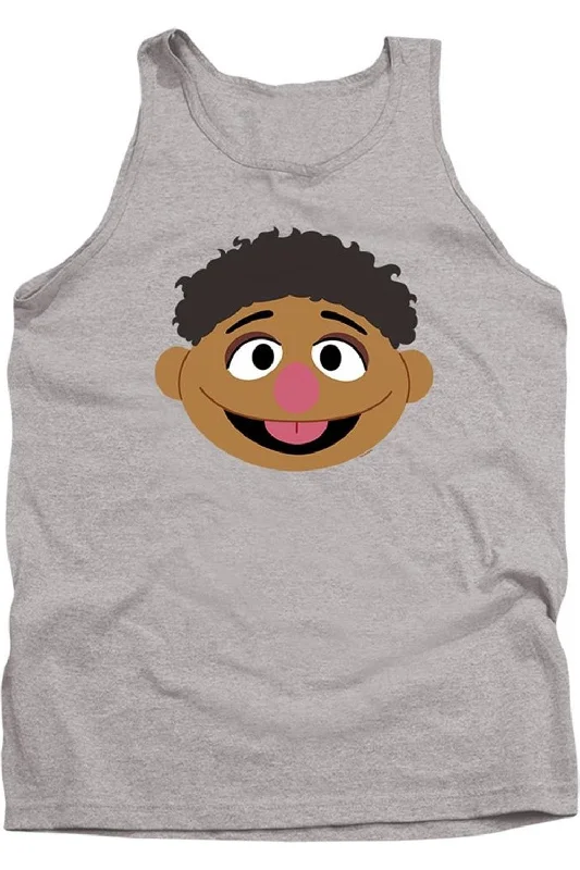 Classic Men's Button-Up ShirtsSesame Street Tamir Face Adult Tank