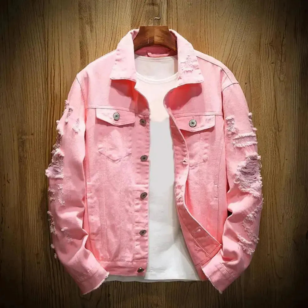 Men's Coats for Formal EventsCasual Loose Men Denim Trucker Jacket
