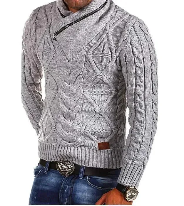 Men's Sweaters with SnapsZipper Turtleneck Sweater For Men