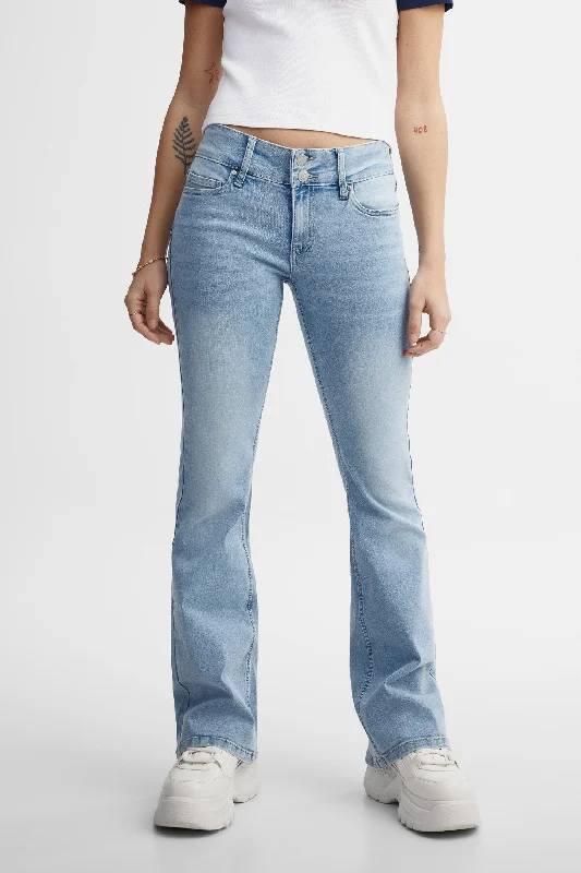 High-Waisted Bootcut Men's JeansJeans jambe évasée taille basse  - Femme