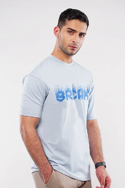 Men's Shirts with Patch PocketsOversized T-Shirt - Sky Blue