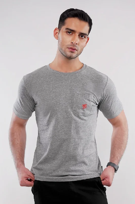 Men's Short-Sleeved ShirtsMNDZ Graphic Pocket T-Shirt - Heather Grey