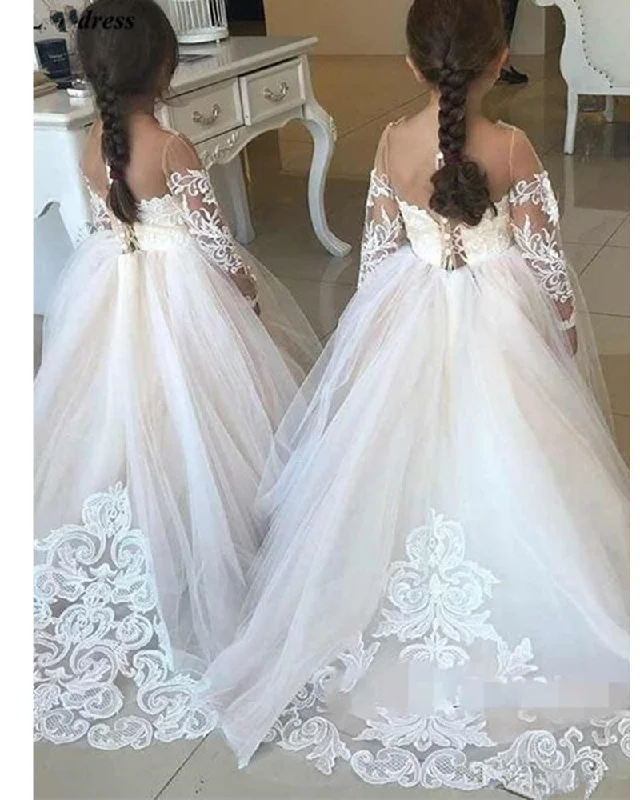 Custom DressBeautiful Long Sleeves Vintage Lace Flower Girl Dress Kids Wedding Dress FG0822 Custom DressBeautiful Long Sleeves Vintage Lace Flower Girl Dress Kids Wedding Dress FG0822
