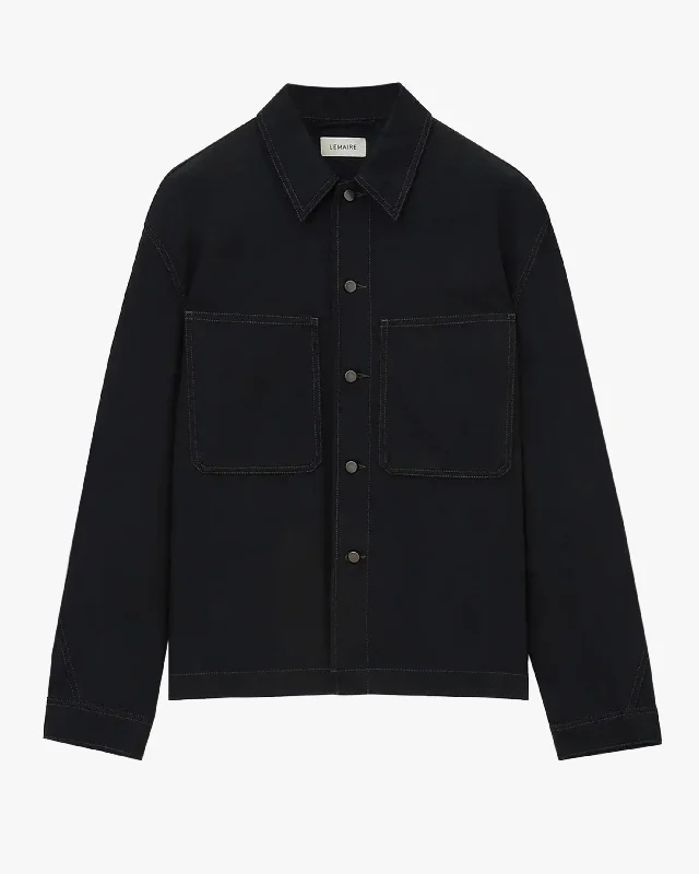 Versatile Men's ShortsTwisted Sleeve Boxy Overshirt