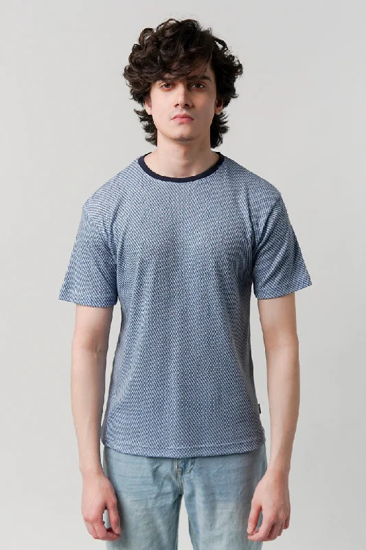 Men's Flowy Shirts for a Relaxed LookPrinted T-Shirt - Powder Blue