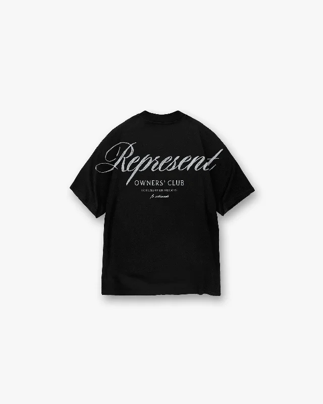 Men's Shirts with Short PlacketsRepresent Owners Club Script T-Shirt - Black