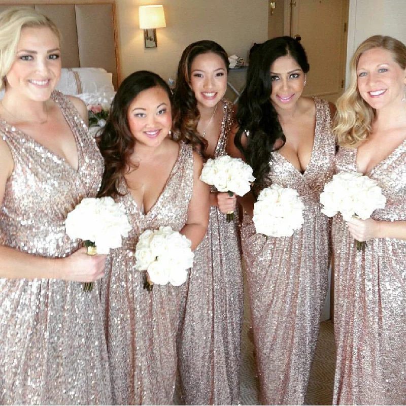 Velveteen DressSequin V Neck Sexy Shinning Cheap Long Wedding Bridesmaid Dresses, WG364 Velveteen DressSequin V Neck Sexy Shinning Cheap Long Wedding Bridesmaid Dresses, WG364