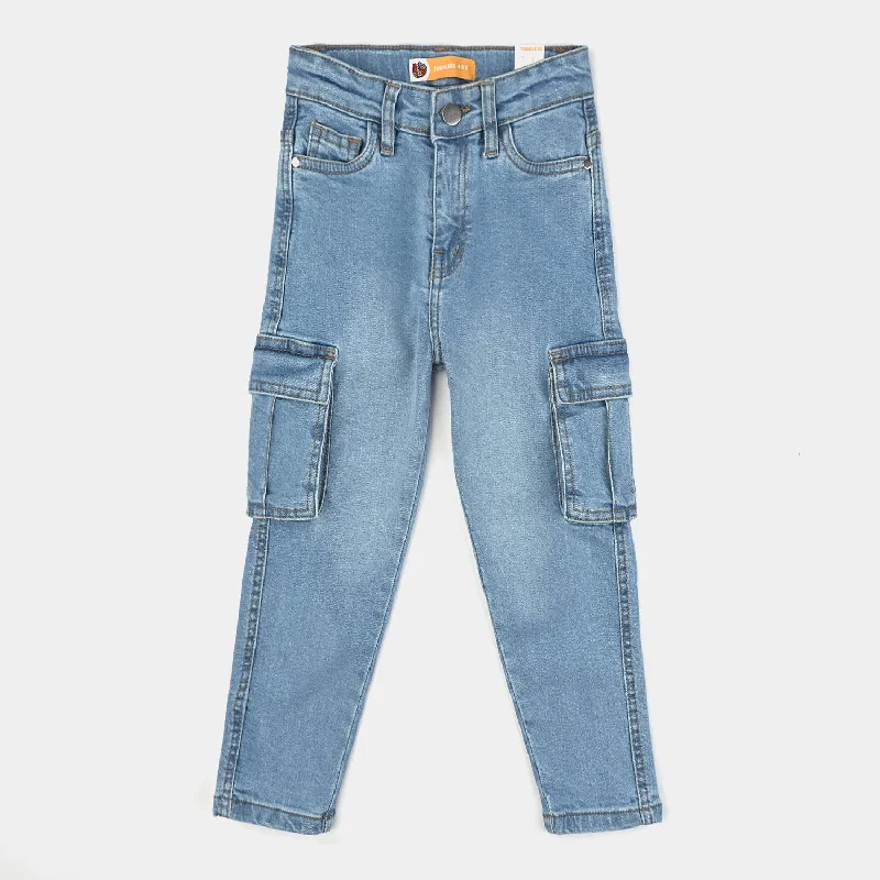 Men's Straight-Leg JeansBoys Denim Stretch Pant Basic Cargo-Ice Blue