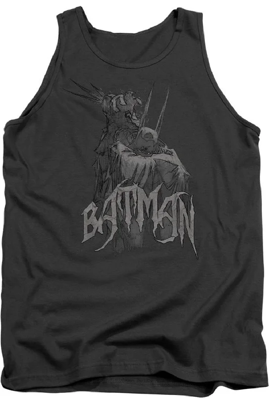 Men's Shirts with Cowl NecksBatman Scary Right Hand Adult Tank Top
