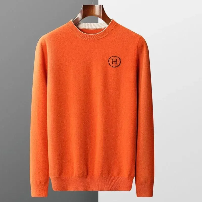 Men's Sweaters with Mock-Neck DesignsMen Crew Neck Pullover Sweater
