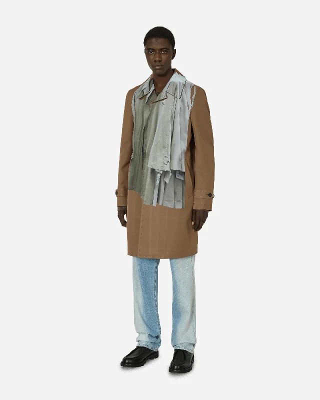 Men's Coats with Convertible CollarsTrompe L'Oeil Single-Breasted Coat Light Brown