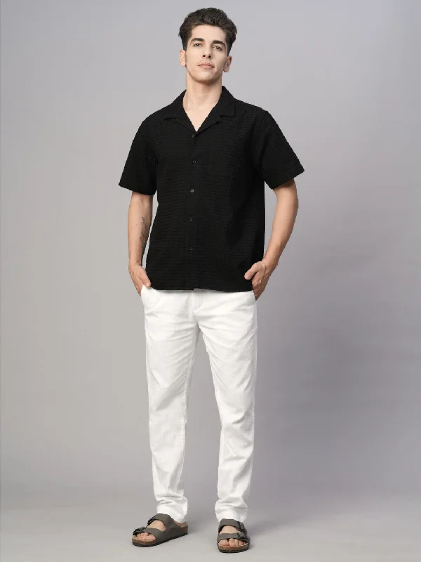 Men's Sweatpants for LoungingMen's Black Cotton Regular Fit Shirt
