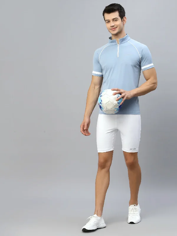 Men's Shirts with UV ProtectionJUMP USA Outdoor Men Cashmere Blue & White Rapid-Dry Solid T-Shirts Men's Shirts with UV ProtectionJUMP USA Outdoor Men Cashmere Blue & White Rapid-Dry Solid T-Shirts