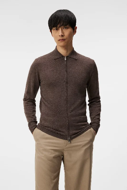 Men's Sweaters with Asymmetrical HemlinesNyle Light Merino Zip Cardigan
