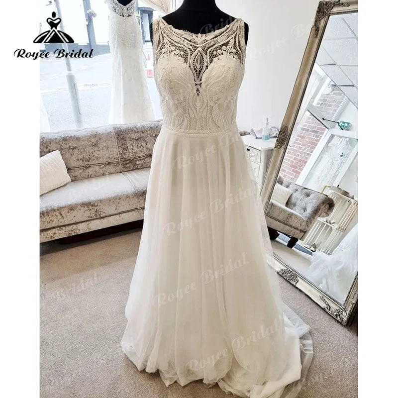 women's fashionable dressesRoycebridal Elgant Scoop Neck A Line Boho Sleeveless Wedding Dress for Women Beach Summer 2025 Vinatge Bridal Wedding Gowns vestido noiva women's fashionable dressesRoycebridal Elgant Scoop Neck A Line Boho Sleeveless Wedding Dress for Women Beach Summer 2025 Vinatge Bridal Wedding Gowns vestido noiva