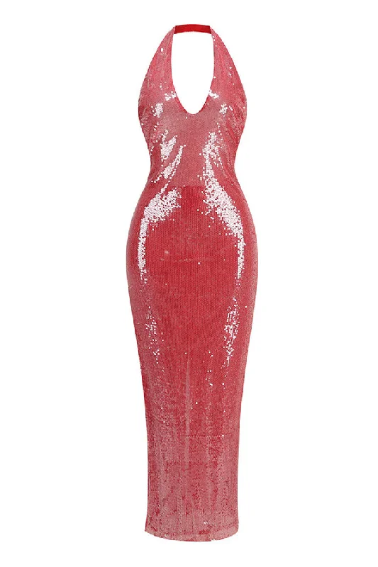 Peplum DressSexy Plunge Halter Neck Backless Sheath Sequin Fishtail Evening Maxi Dress Peplum DressSexy Plunge Halter Neck Backless Sheath Sequin Fishtail Evening Maxi Dress