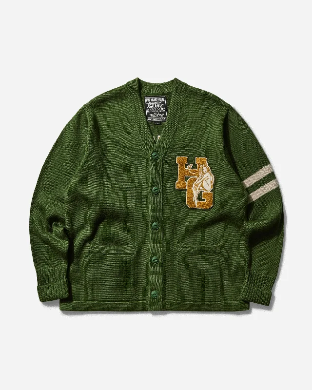 Men's Sweaters with Stand-Up CollarsMen's See No Evil Cardigan Green