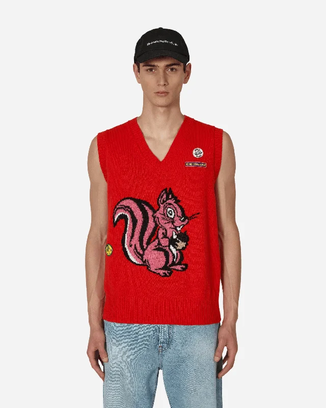 Chic Men's Cashmere SweatersNicole Vest Red