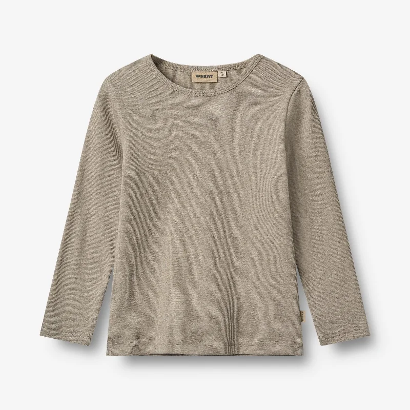 Breathable Men's Mesh TopsRib T-Shirt L/S Stig - gravel melange