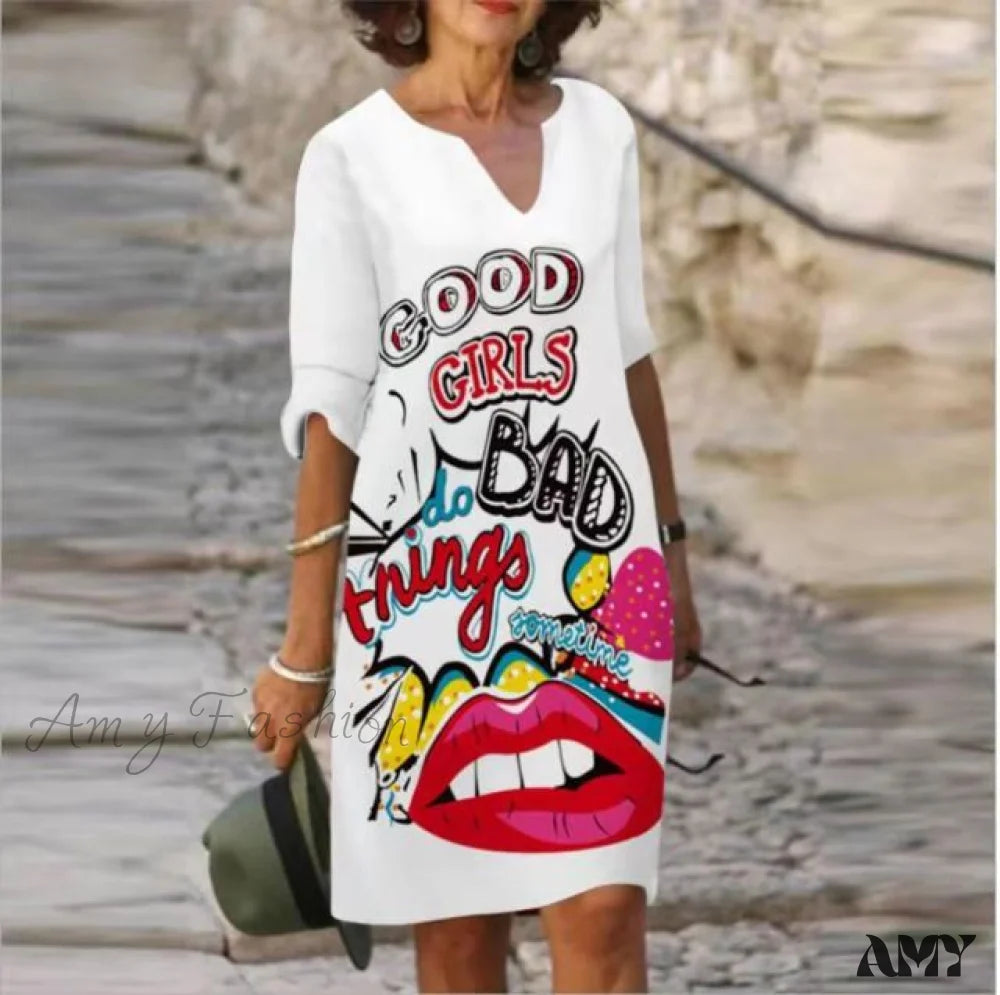 Ruffle DressAmy Fashion - Large Big Printed Boho Casual Party Elegant Dresses