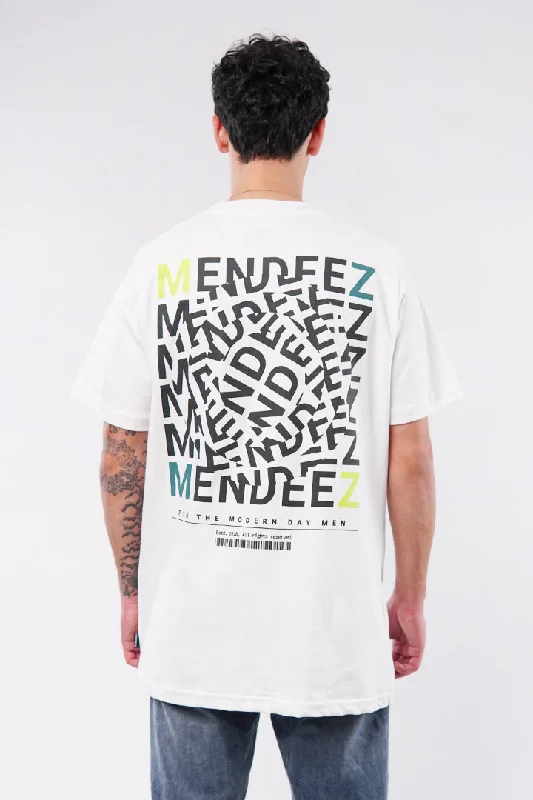 Men's Shirts with Antimicrobial TreatmentPrinted Oversized T-Shirt - White
