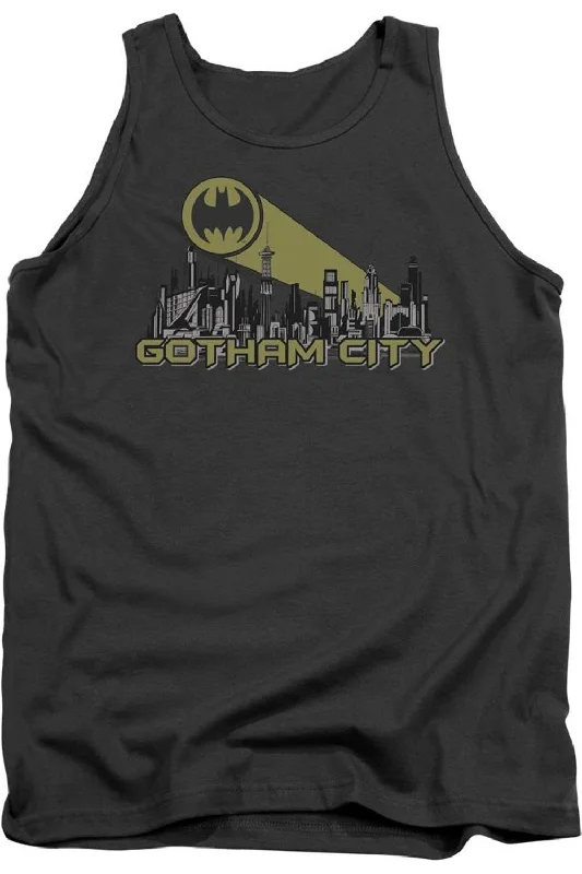 Men's Shirts with Spread CollarsBatman Gotham Skyline Adult Tank Top