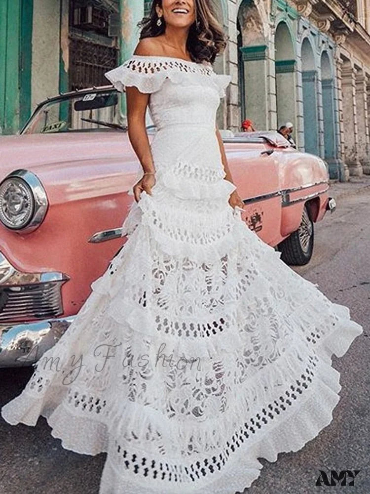 women's beach dressesAmy Fashion - Elegant One-Shoulder Solid Ruffle Long Evening Dress women's beach dressesAmy Fashion - Elegant One-Shoulder Solid Ruffle Long Evening Dress