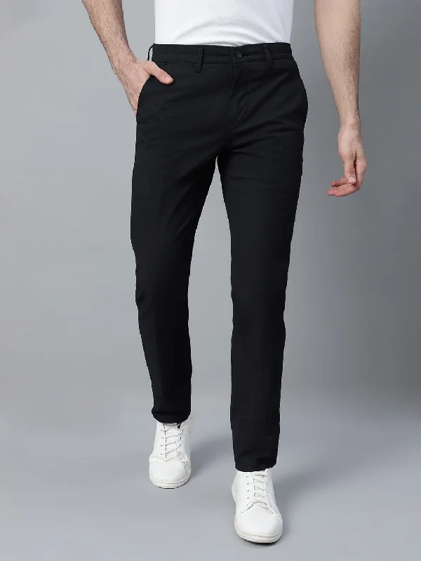 Lightweight Men's Linen PantsMen's Black Self Design Non-Pleated Stretchable Casual Trouser Lightweight Men's Linen PantsMen's Black Self Design Non-Pleated Stretchable Casual Trouser