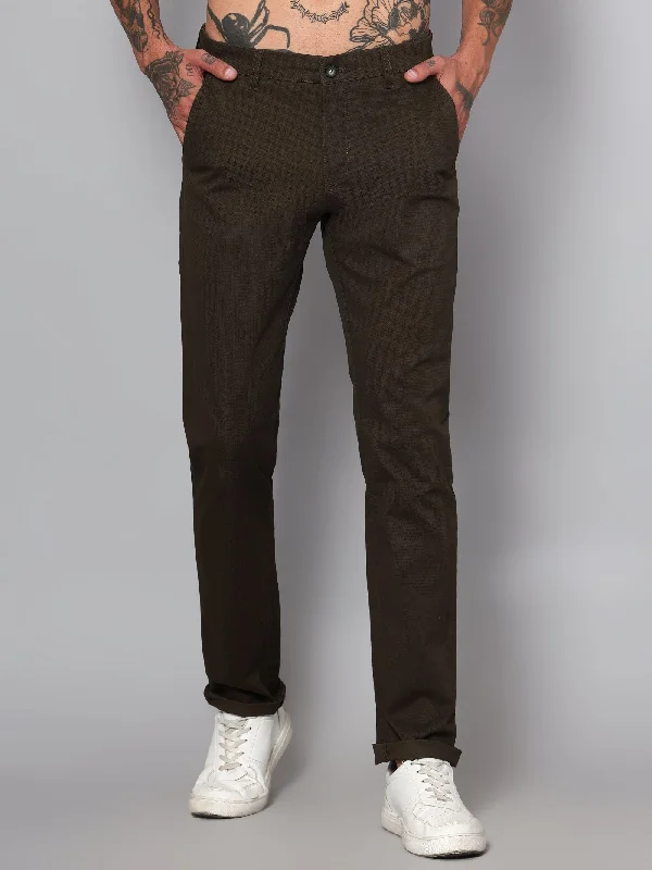 Men's Casual Pants for Everyday WearMen's Casual Flat front Olive Green  Trousers