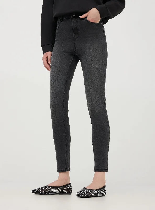 Leather Patch Men's JeansWoman Long pants jeans