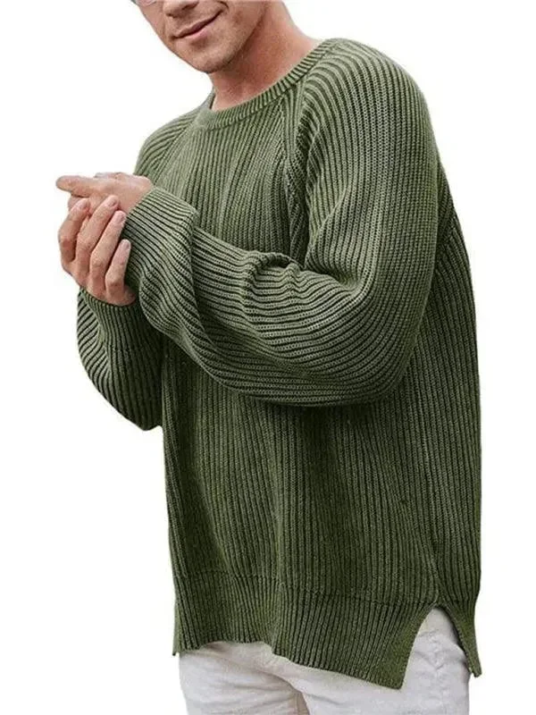 Trendy Men's Oversized SweatersOversize Loose Men Crew Neck Sweater