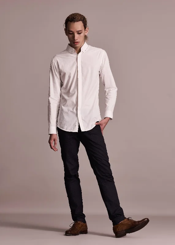 Men's Shirts with Hidden ButtonsFICUS - BLACK MANGOSTEEN
