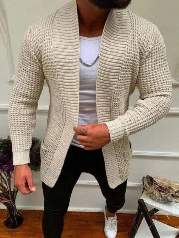 Men's Sweaters with Button-Up CollarsLoose Casual Knitted Men Cardigan Sweater