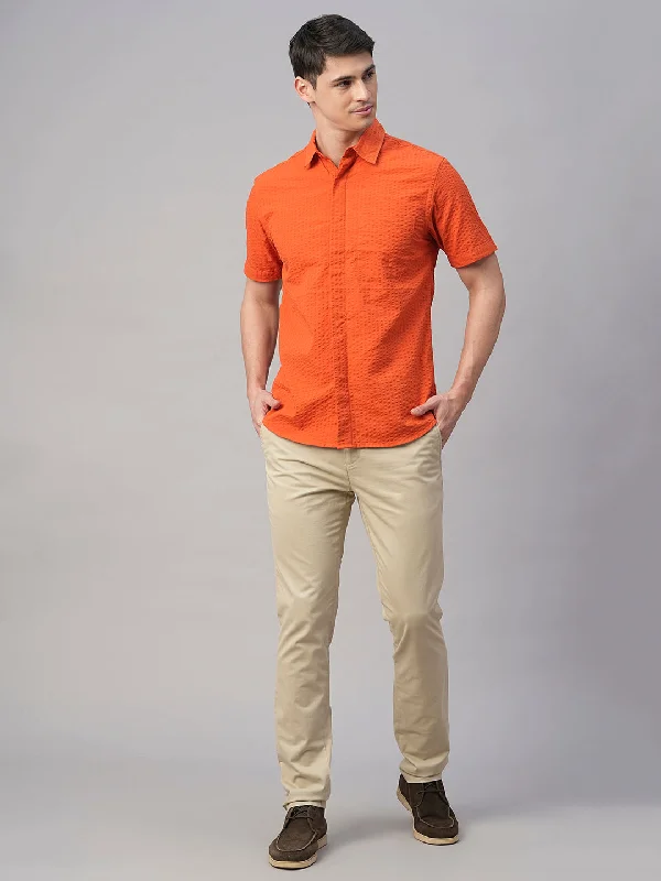 Men's Twill Pants for a Dressy LookMen's Brick Cotton Regular Fit Shirt